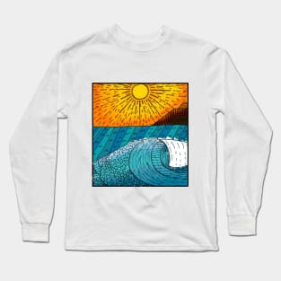 Sunset Breaking Wave Long Sleeve T-Shirt